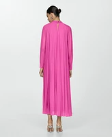 Mango Women's Pleated Long Dress