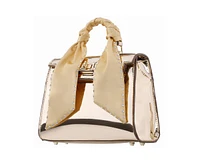 Nina Metallic Satchel Bag with Crystal Trim Scarf