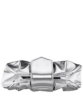 Nina Pleated Metallic Soft Clutch