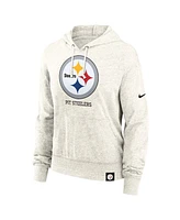 Nike Women's Cream Pittsburgh Steelers Gym Vintage-like Logo Pullover Hoodie