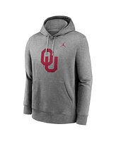 Jordan Men's Heather Gray Oklahoma Sooners Primetime Evergreen Club Fleece Pullover Hoodie