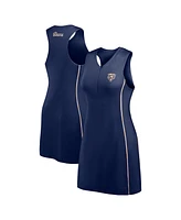 Fanatics Women's Navy Chicago Bears Studio Boost Athletic Half-Zip Dress