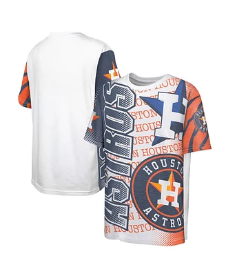 Outerstuff Big Boys and Girls White Houston Astros Impact Hit Bold T-Shirt