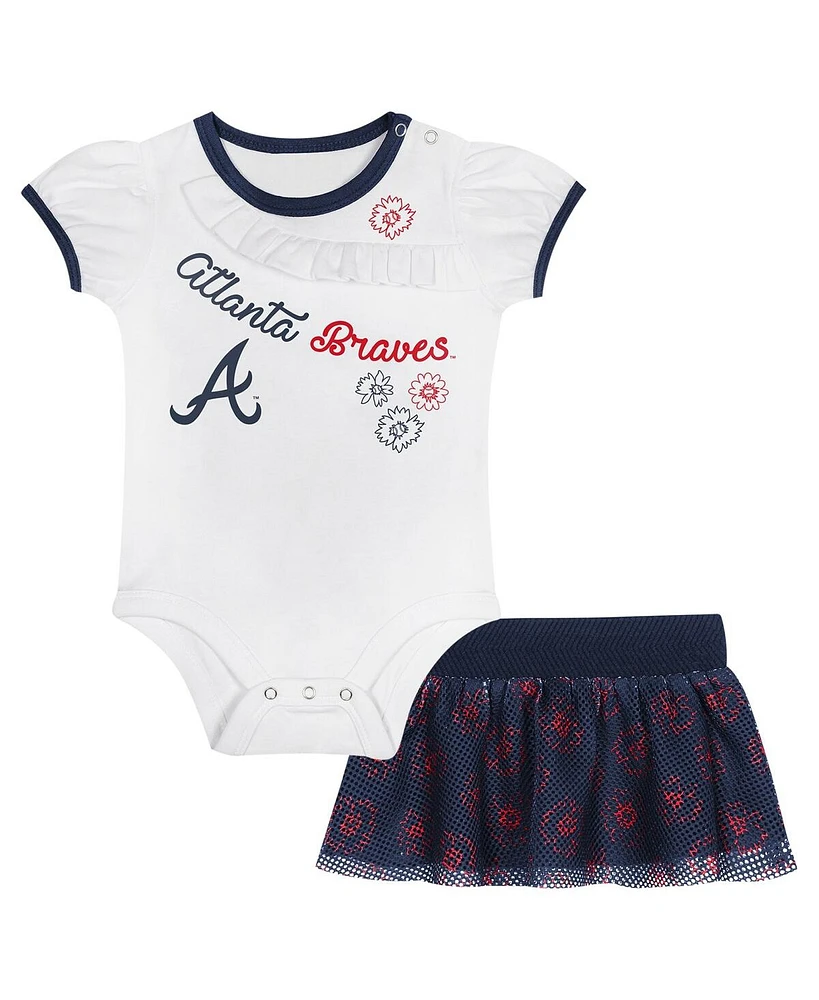 Outerstuff Newborn Baby Boys and Girls Atlanta Braves Sweet Bodysuit Skirt Set