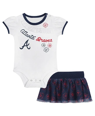 Outerstuff Newborn Baby Boys and Girls Atlanta Braves Sweet Bodysuit Skirt Set