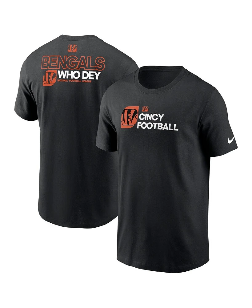 Nike Men's Black Cincinnati Bengals Outline T-Shirt