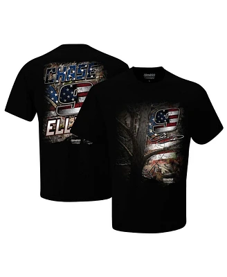 Hendrick Motorsports Team Collection Men's Black Chase Elliott Camo Patriotic T-Shirt