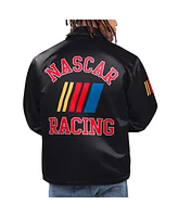 Starter Men's Black Nascar Option Route Full-Snap Coaches Jacket