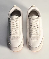 Mango Women's Leather Panels Canvas Sneakers