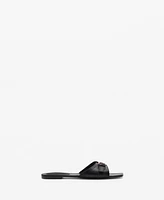 Mango Women's Buckle Leather Sandals