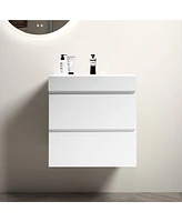 Streamdale Furniture Glossy White Integrated Solid Surface Basin