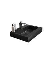 Streamdale Furniture Modern Matte Black Quartz Basin with Overflow