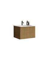 Etna 24" Striped Oak Vanity w/ White Sink