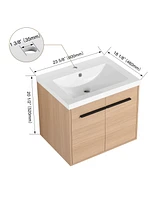 Streamdale Furniture 24" Oak Vanity with Resin Sink & Cabinet