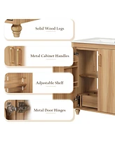 30" Bathroom Vanity with Sink, Cabinet, Drawer, Mdf Board, Natural