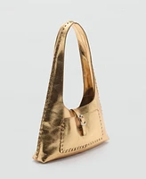 Mango Women's Leather Metallic Bag