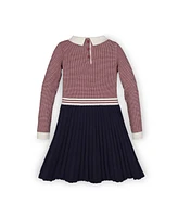 Hope & Henry Baby Girls Organic Cotton French Blocked Sweater Dress