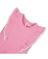 Hope & Henry Little Girls Sleeveless Knit Pinafore Dress
