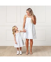 Hope & Henry Big Girls Organic Sleeveless Tiered Seersucker Sundress