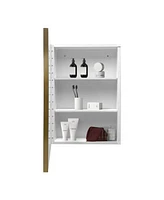 Streamdale Furniture Golden Framed White Bathroom Medicine Cabinet (16x28in)