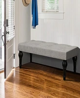 42" Upholstered Bench with Roman Column Legs