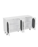 Modern Sideboard with Acrylic Doors & Adjustable Shelf