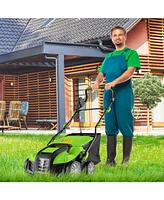 Slickblue 16-Inch Electric Lawn Dethatcher and Scarifier with Collection