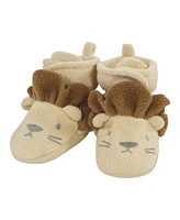 Hudson Baby Toddler Boys Cozy Fleece Booties, Lion Tiger, 0-6 Months