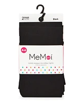 MeMoi Girls 2 Pair Pack Totally Opaque Microfiber Tights