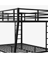 Streamdale Furniture Full Xl over Queen Bunk Bed, Sturdy Metal Frame, Noise Reduced, No Box Spring