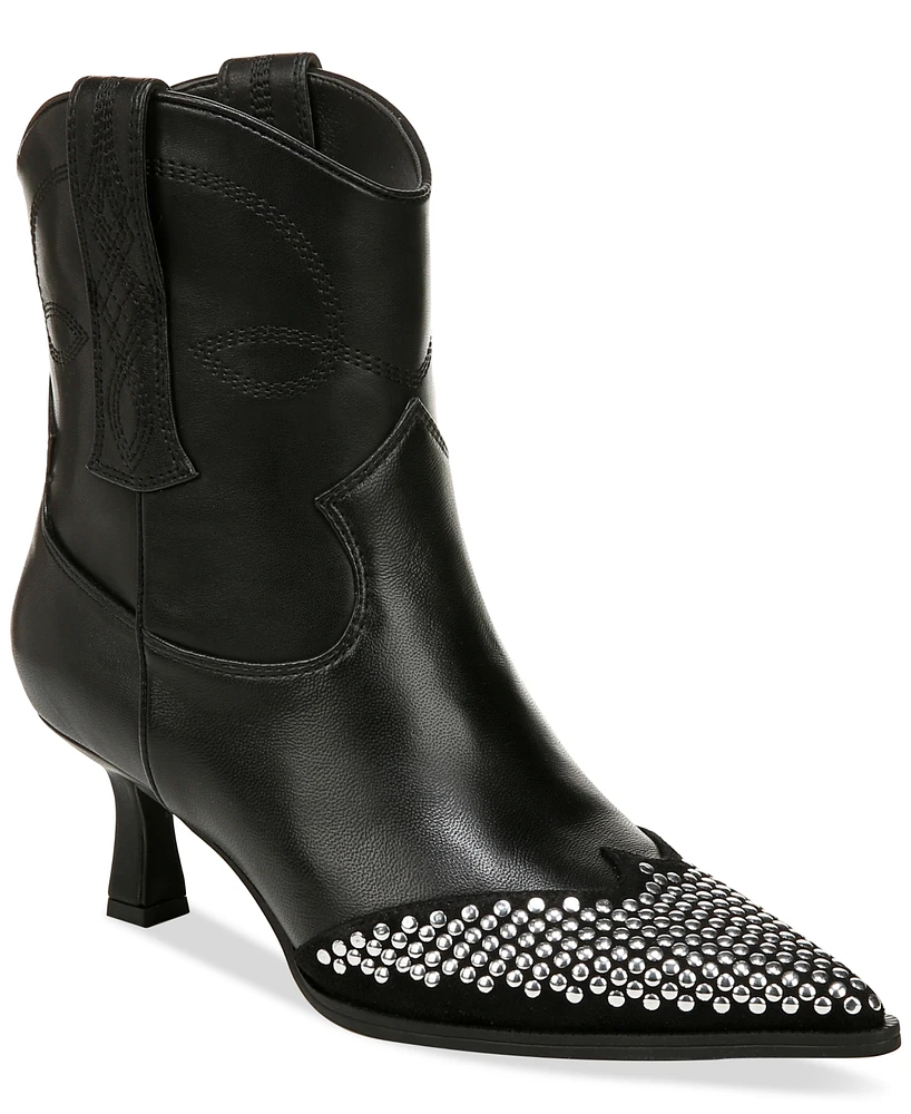 Circus Ny by Sam Edelman Women's Yolanda Metal-Studded Kitten-Heel Western Booties