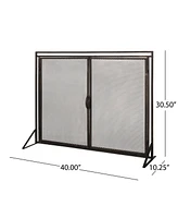 Samantha Matte Black Iron Fireplace Screen
