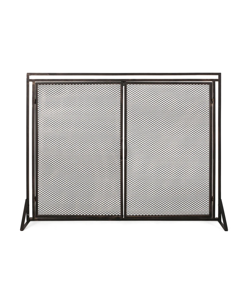 Streamdale Furniture Samantha Matte Black Iron Fireplace Screen