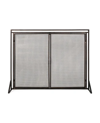 Streamdale Furniture Samantha Matte Black Iron Fireplace Screen