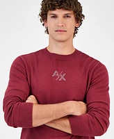 A|X Armani Exchange Men's Long Sleeve Logo Crewneck Sweater, Created for Macy's