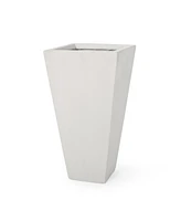 Streamdale Furniture Modern Cast Stone Planter, White, 13