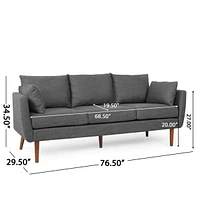Contemporary 3-Seater Sofa With Accent Pillows