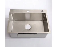 Streamdale Furniture 24in Brushed Silver Utility Sink Combo