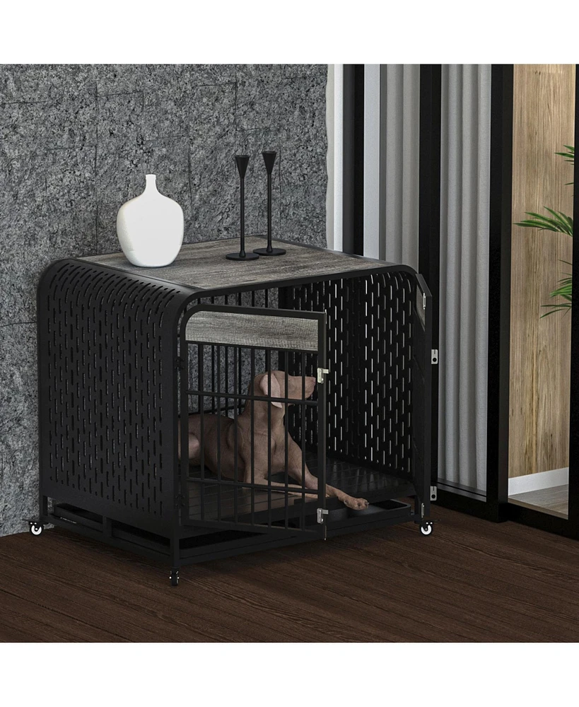 Streamdale Furniture Premium Dog Crate Table: Durable, Secure, Movable, Non-Toxic, Easy Assembly