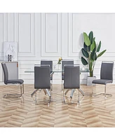 Modern Pu Leather Dining Chairs with Chrome Metal Legs (Set of 4)