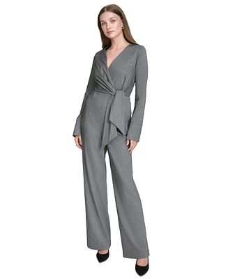 Halston Women's V-Neck Side-Tie Wide-Leg Jumpsuit