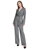 Halston Women's V-Neck Side-Tie Wide-Leg Jumpsuit