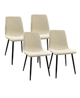 Streamdale Furniture Modern Mdf Dining Table with Beige Chairs for 4