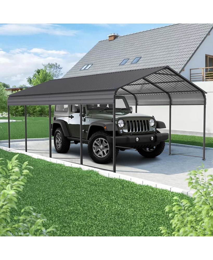 Simplie Fun Heavy-Duty Galvanized Steel Carport for Vehicle Protection