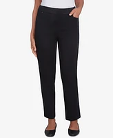 Alfred Dunner Women's Harvest Moon Super Stretch Faux Fly Denim Medium Length Pants