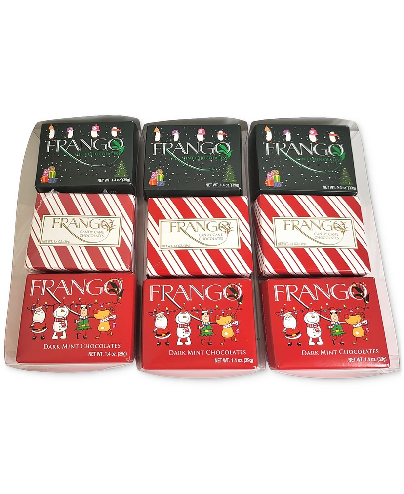 Frango Chocolates Holiday Milk Mint, Dark Mint and Candy Cane Chocolates, 9 Pack, Created for Macy's