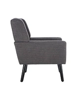 Simplie Fun Teddy Fabric Accent Chair with Black Legs