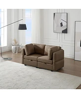 Simplie Fun Modular Storage Sofa with Adjustable Backs and Ottomans