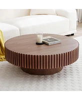 Simplie Fun 39" Round Modern Coffee Table for Small Spaces