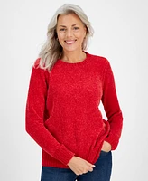 Style & Co Women's Crewneck Chenille Long-Sleeve Sweater, Created for Macy's